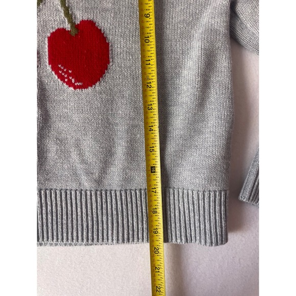 Abercrombie & Fitch Womens Gray Cherry Intarsia Crew Neck Sweater XS - Picture 3 of 7